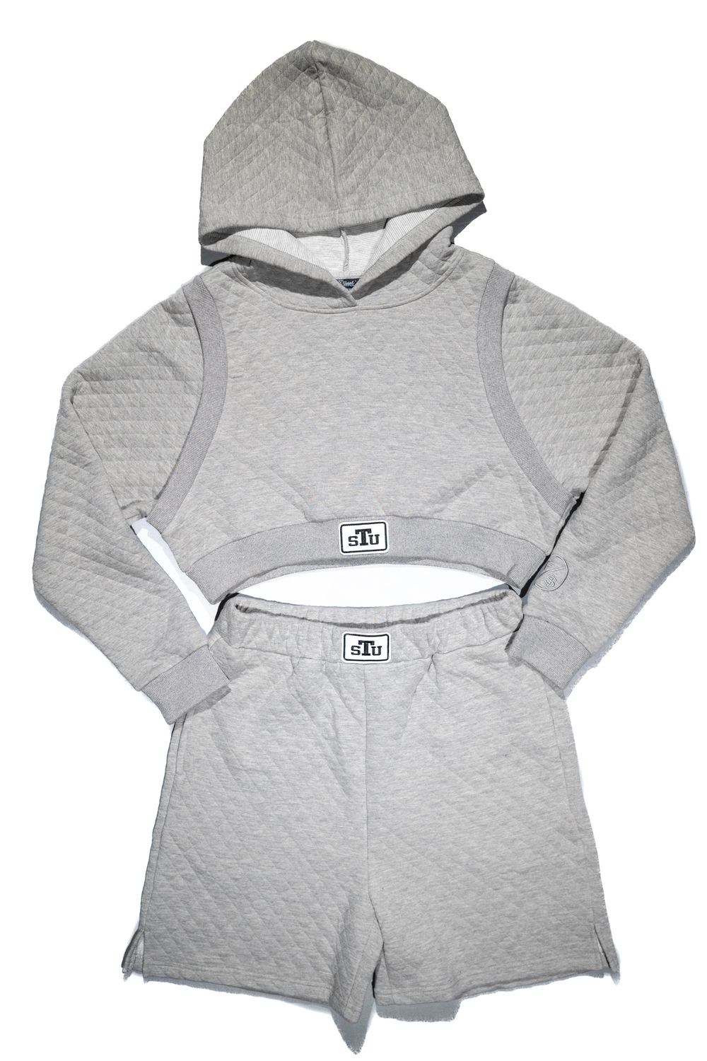 STU-FS Quilted Cropped Sweater, Size: S