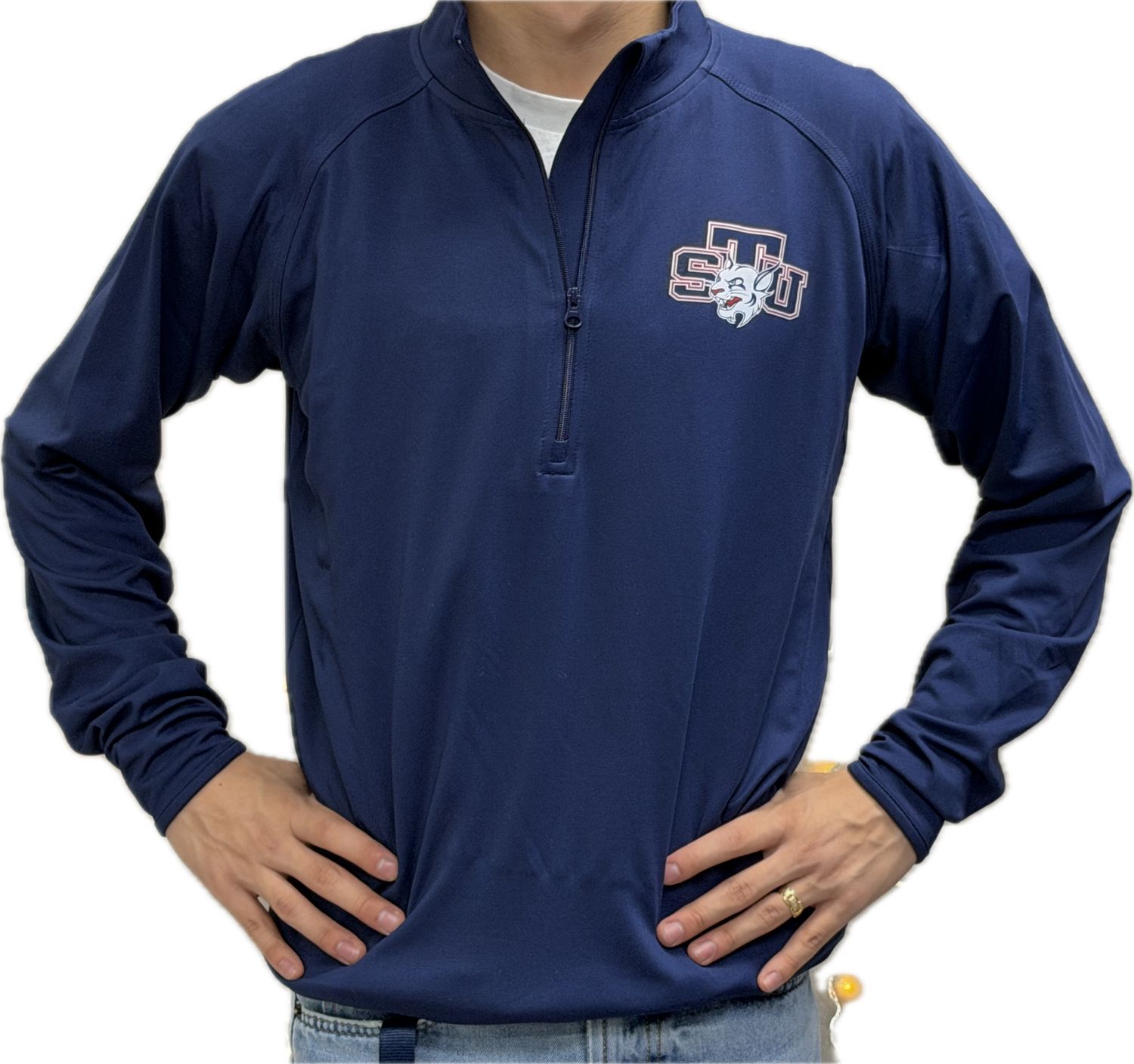 STU Bobcat Quarter Zip Navy XS