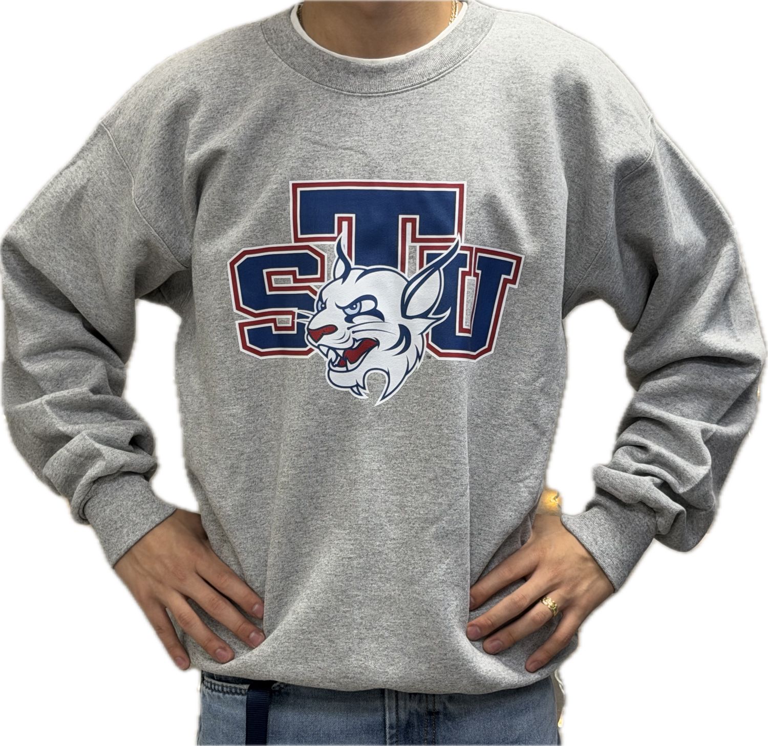 STU Bobcat Crewneck Grey M