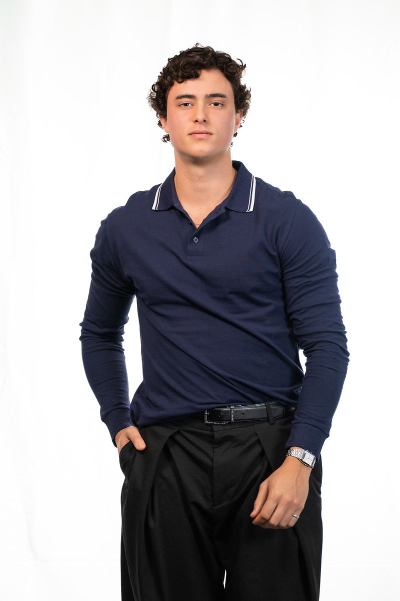 RS-Men's Navy Polo , Color: Navy, Size: S