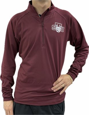 STU Bobcat Men Quarter Zip Burgundy