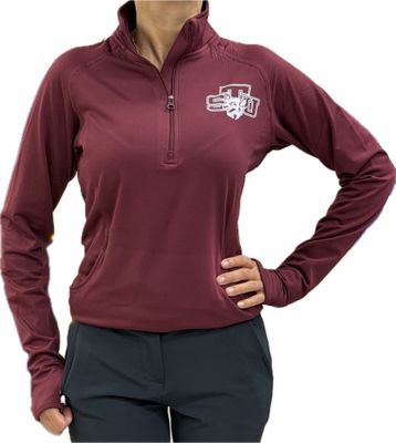 STU Bobcat Women's Quarter Zip Burgundy