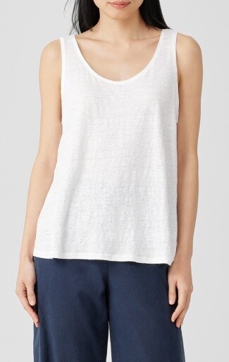 SCOOP NECK TANK, Color: WHITE, Size: S