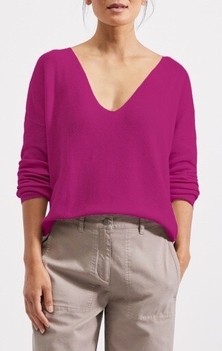 V-NECK PULLOVER, Color: RHPDY, Size: S