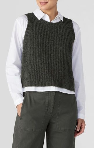 CREW NECK TOP, Color: GRVE, Size: S