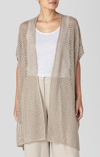 SLEEVELESS CARDIGAN, Color: NATRL, Size: XX/XS