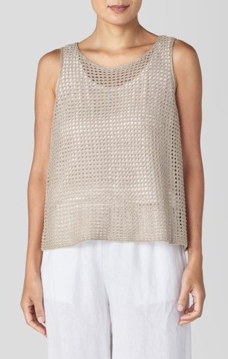 ROUND NECK SHELL, Color: NATRL, Size: L