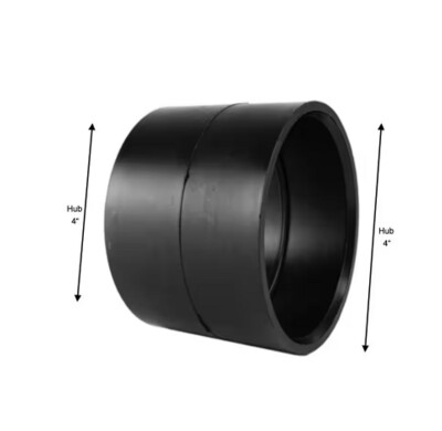 4&quot; ABS DWV HUB x HUB COUPLING