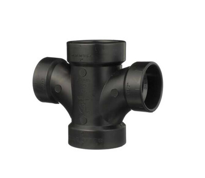 ABS 2&quot; x 2&quot; x 1½&quot; x 1½&quot; Reduction Double Sanitary Tee
