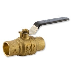 BBV-100S-LF 1&quot; Brass Full Port Ball Valve w/ Solder Ends