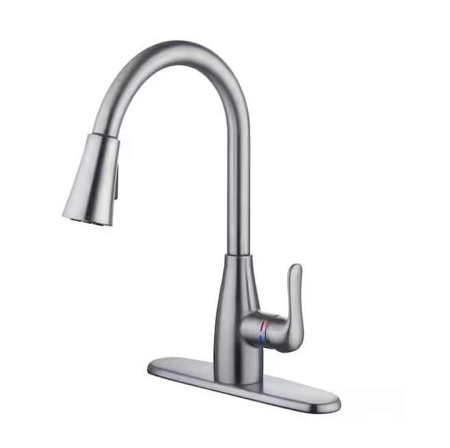 McKenna Single-Handle Pull Down Sprayer Kitchen Faucet in Stainless Steel with TurboSpray and FastMount