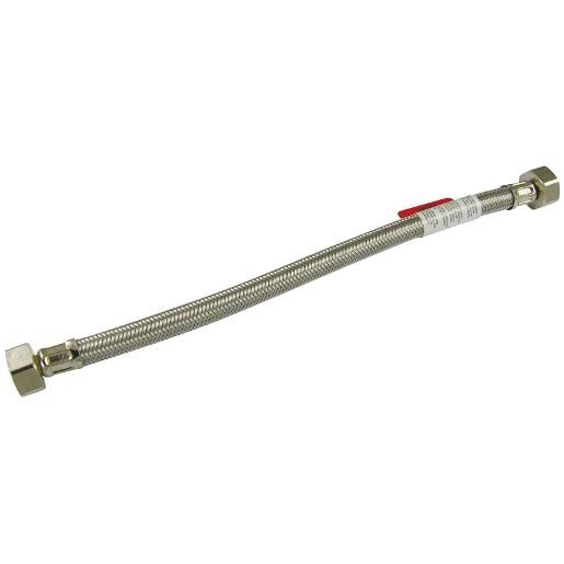1/2&quot; IPS x 24&quot; L Chrome Plated Stainless Steel Flexible Water Connector