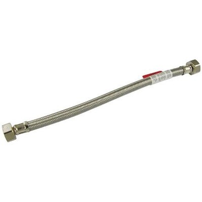 1/2&quot; IPS x 24&quot; L Chrome Plated Stainless Steel Flexible Water Connector