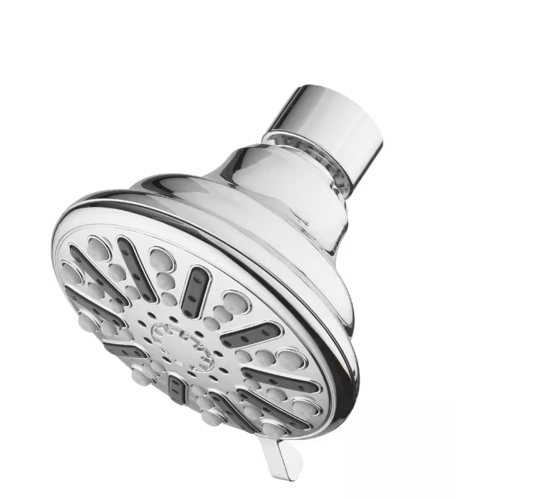 3-Spray Patterns 3.5 in. Single Wall Mount Fixed Shower Head in Chrome