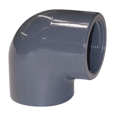 90DEG ELBOW SxFPT GRY PVC SCH80