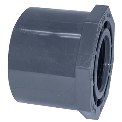 BUSHING FLUSH RDCR SPIGxFPT GRY PVC SCH80