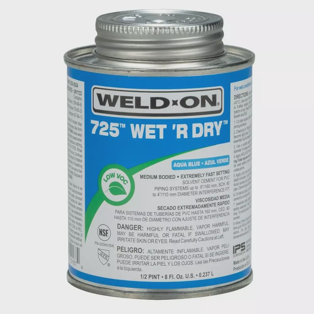 WELD ON 725 AQUA BLUE PVC CEMENT