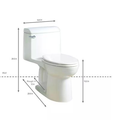 Champion Four 1pc. 1.6GPF Single Flush Elongated Toilet, Seat Included