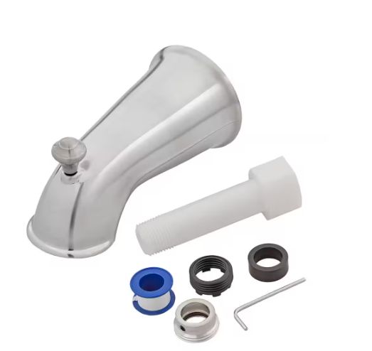 Decorative Tub Spout with Diverter in Brushed Nickel