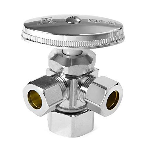 5/8 X 3/8 X 3/8 DUAL ANGLE STOP VALVE MULTI TURN (LEAD FREE)