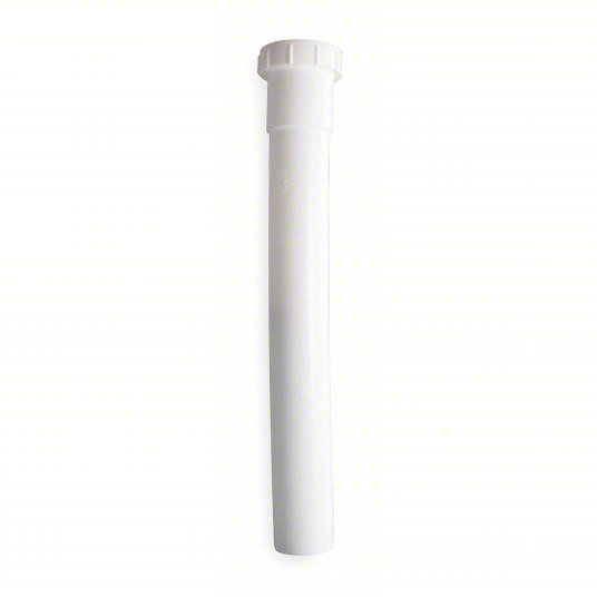 1-1/2 in. x 12 in. White Plastic Slip-Joint Sink Drain Extension Tube