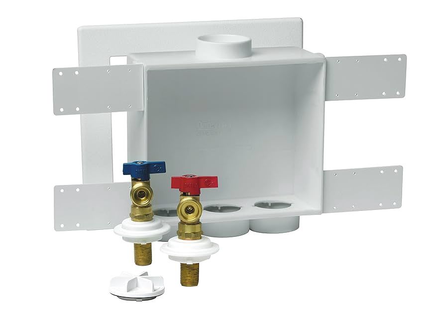 Quadtro 2 in. Copper Sweat Connection Washing Machine Outlet Box with 1/4 Turn Brass Screw-On Ball Valves