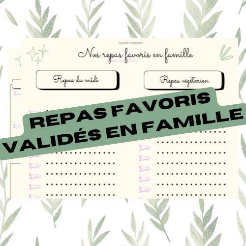 MENUS VALIDES EN FAMILLE