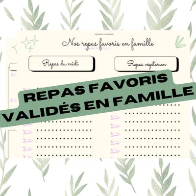 MENUS VALIDES EN FAMILLE