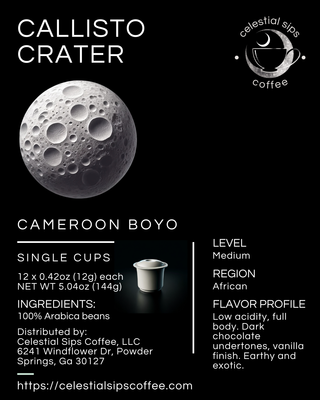 Callisto Crater: Cameroon Boyo Single Origin Single Cups