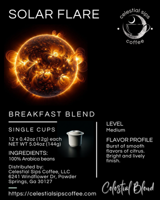 Solar Flare Breakfast Blend: Single Cups