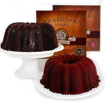 Wicked Jack&#39;s Tavern® Rum Cake Duo| Chocolate &amp; Red Velvet Rum