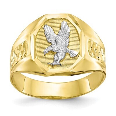 10K SOLID Yellow Gold - Size 10 - Men&#39;s Designer Patriot Ring