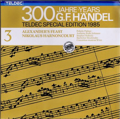 G.F.Händel, Felicity Palmer, Anthony Rolfe Johnson, Stephen Roberts, Bachchor Stockholm, Concentus Musicus Wien, Nikolaus Harnoncourt ‎– Alexander's Feast