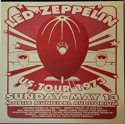 Led Zeppelin – U.S Tour 1973  Sunday - May 13 Mobile Municipal Auditorium  - BOXSET 3LP Splatter Vinyl
