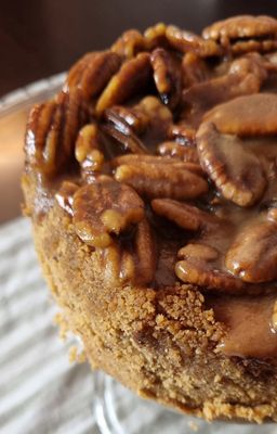 Cheesecake Saludable nueces pecanas caramelo