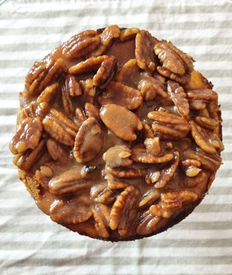 Cheesecake Saludable nueces pecanas caramelo