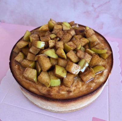 Cheesecake manzana canela saludable