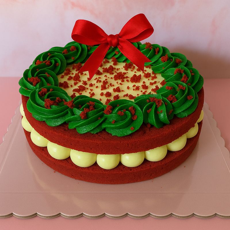 Red Velvet Corona de Navidad
