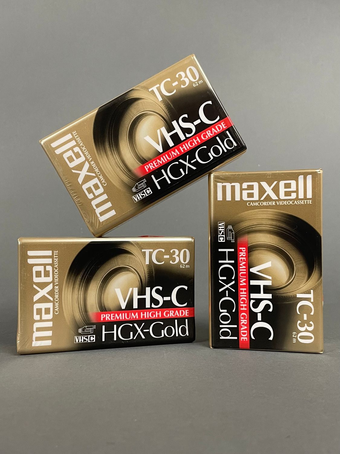 Maxell TC-30 HGX Gold VHS-C Tape - 4 Pack