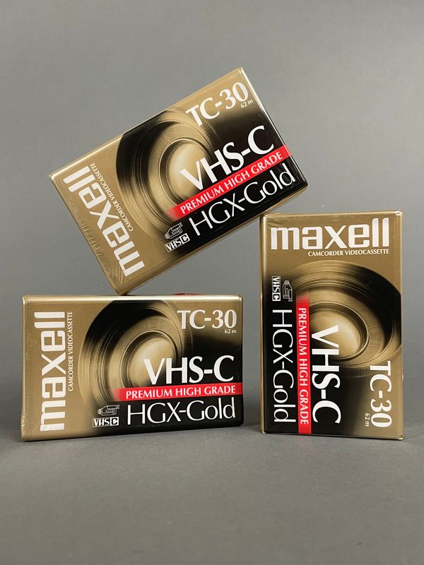 Maxell TC-30 HGX Gold VHS-C Tape - 4 Pack