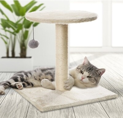 Pet Scratcher-Round Top Post L.Grey