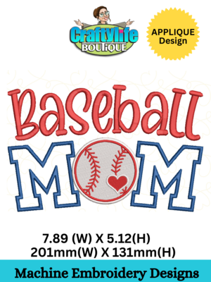 Baseball Mom Applique File