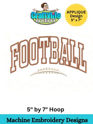 Football Applique Embroidery Design for a 5x7 Embroidery Hoop