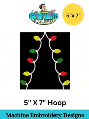 Christmas Light Side Bow Sweatshirt Design for Machine Embroidery