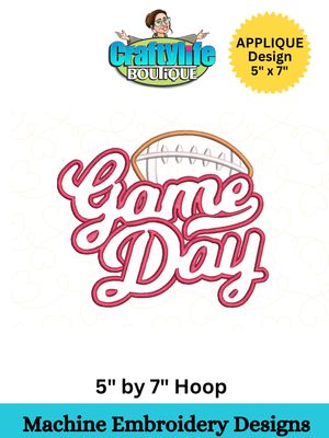 Game Day Applique File 5x7 Hoop