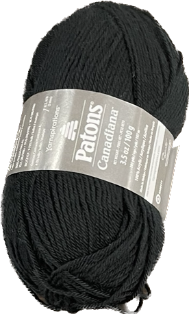 Yarn - Patons Canadiana, Colour: BLACK