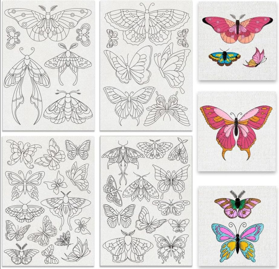 Stick and Stitch Embroidery Paper, Butterflies, Water Soluble