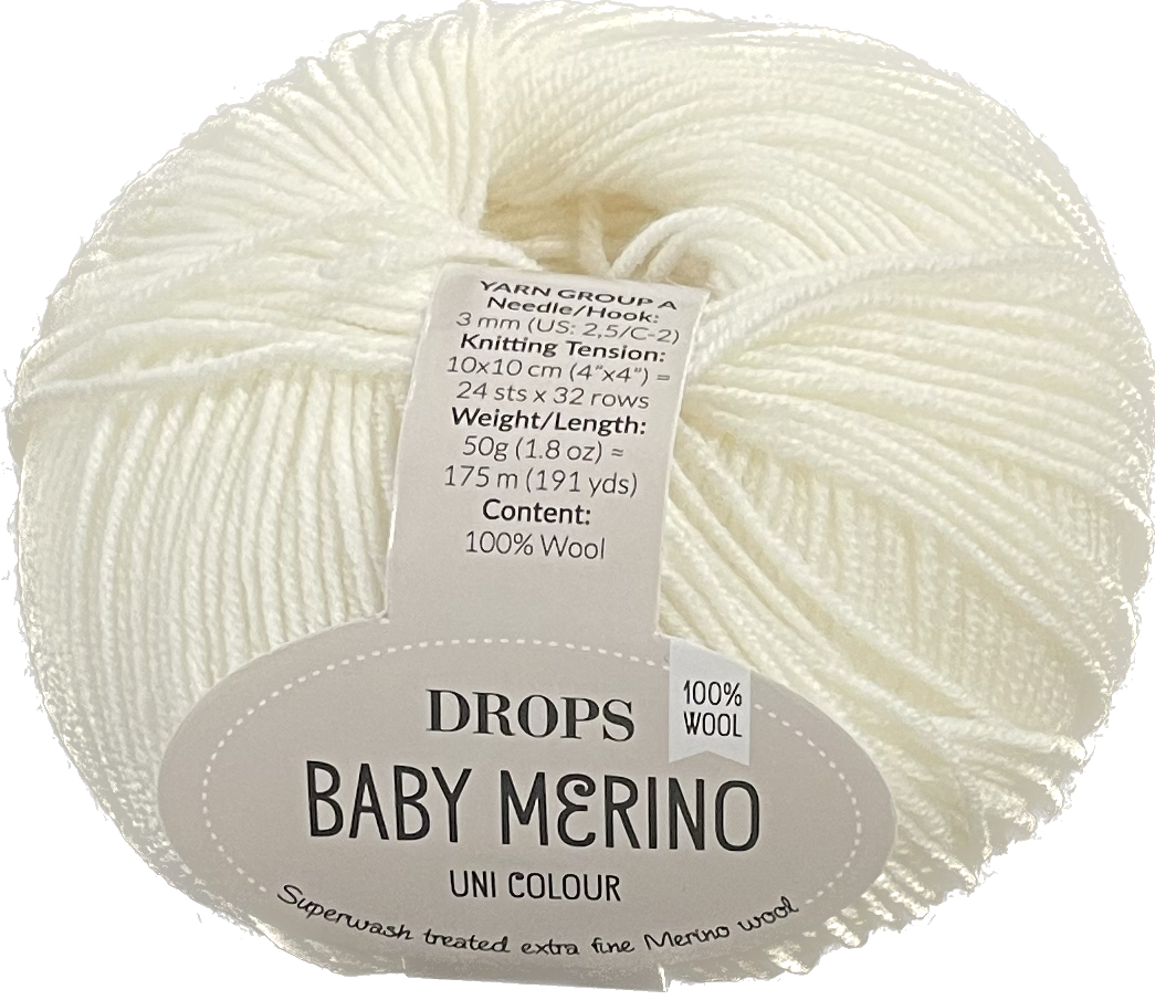 Yarn - Baby Merino, Colour: 1 - White