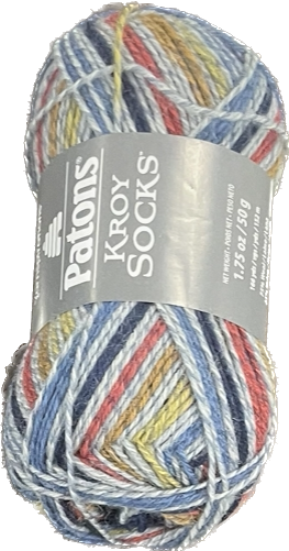 Yarn - Paton Kroy Socks, Colour: BLUE STRIPED RAGG