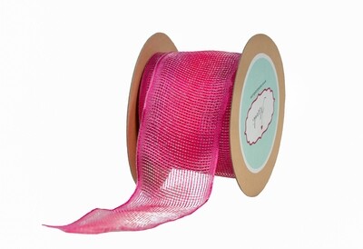 Hot Pink-(Net )Wired Ribbon.